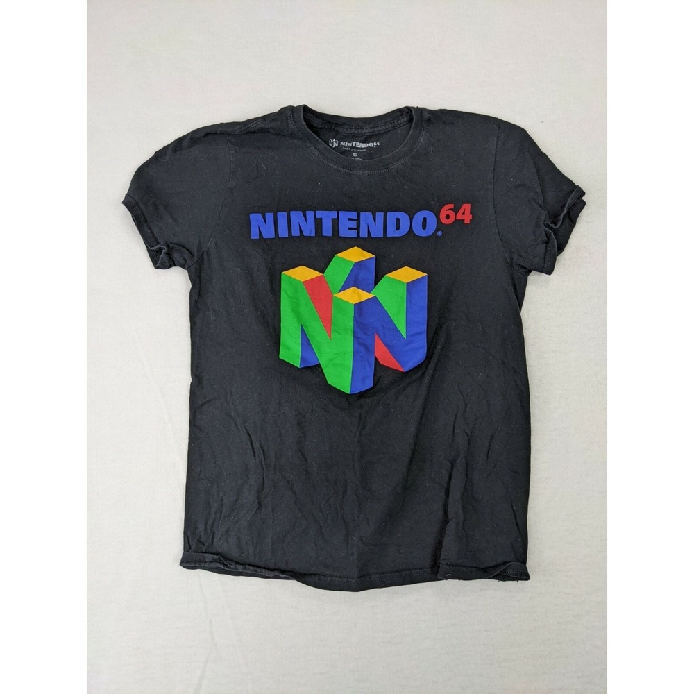 Nintendo 64 Mens T‎ Shirt Sz Small Cotton Black Logo 2018